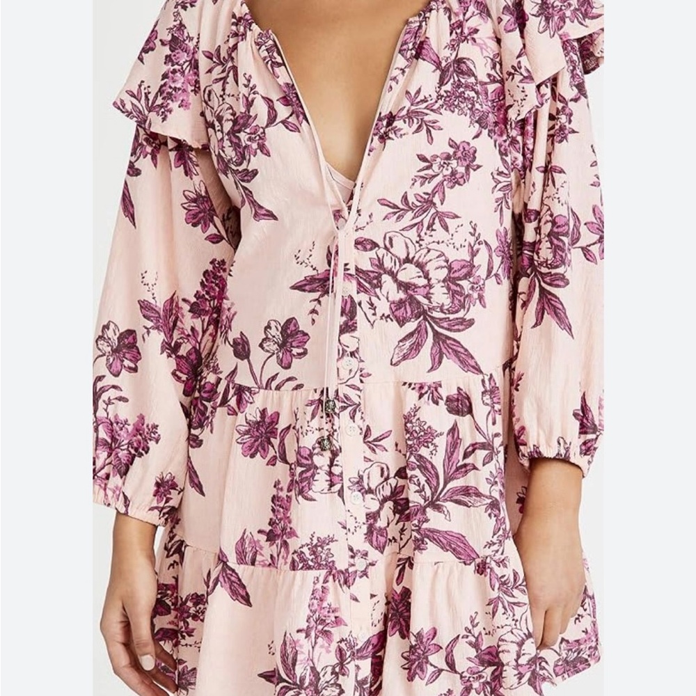 Free People Sunbaked Swing Floral Midi Dress, EUC size small runs oversized. - Picture 2 of 12